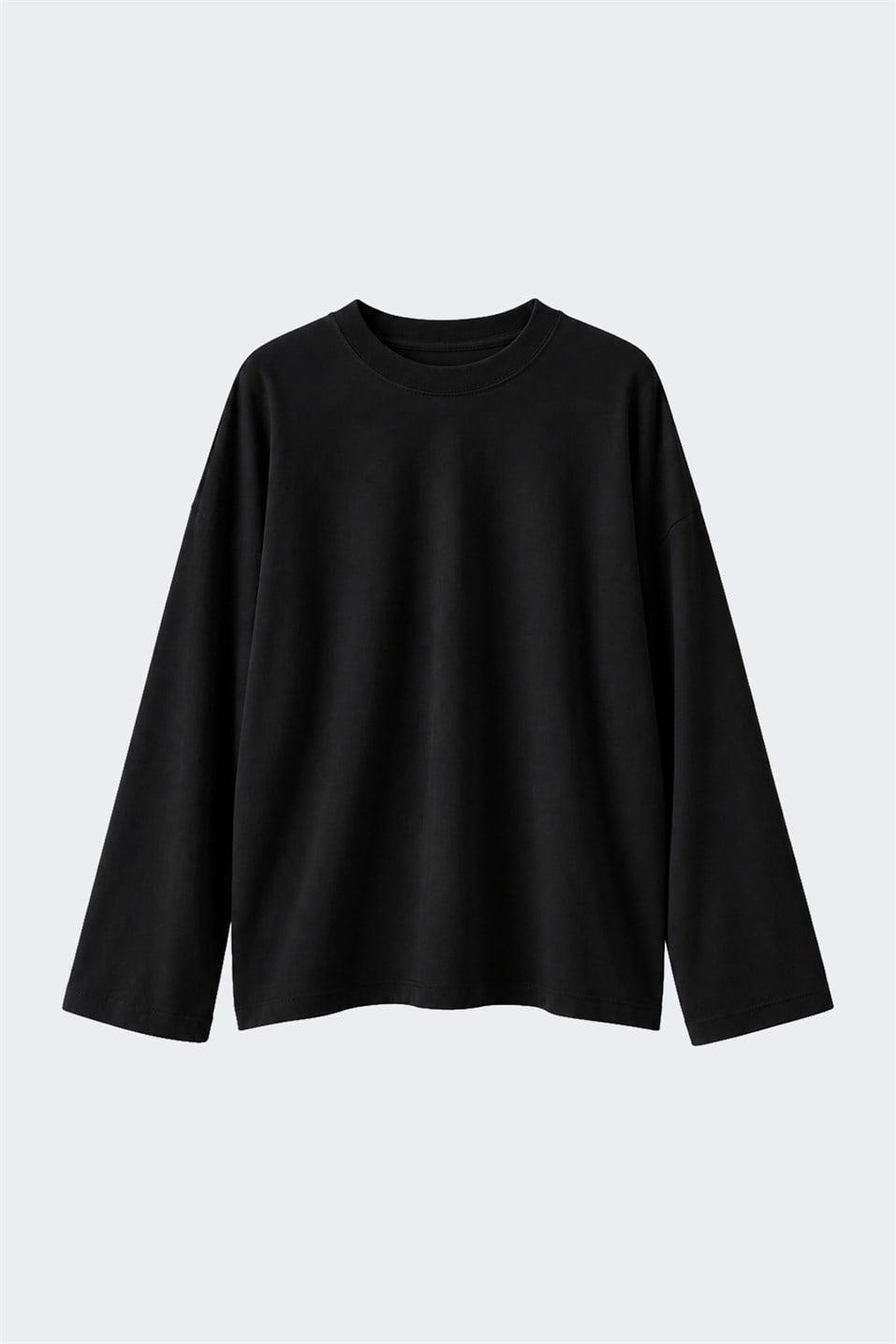 Siyah Uzun Kollu Oversize Tişört