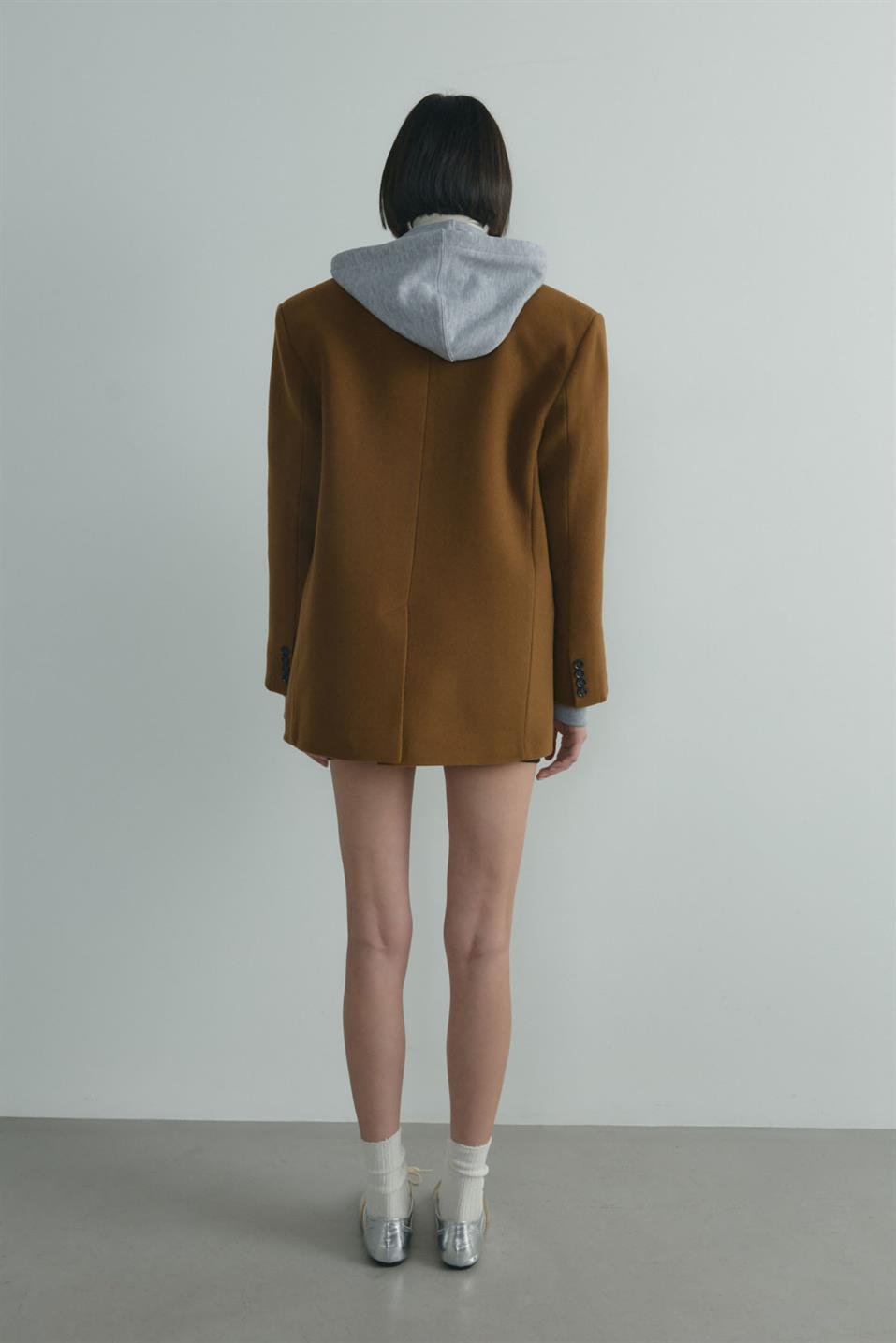 Sütlü Kahve %100 Yün Blazer Ceket