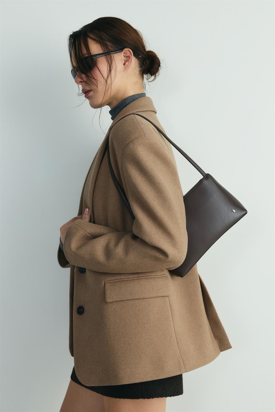 Sütlü Kahve Maskülen Kaşe Blazer Ceket