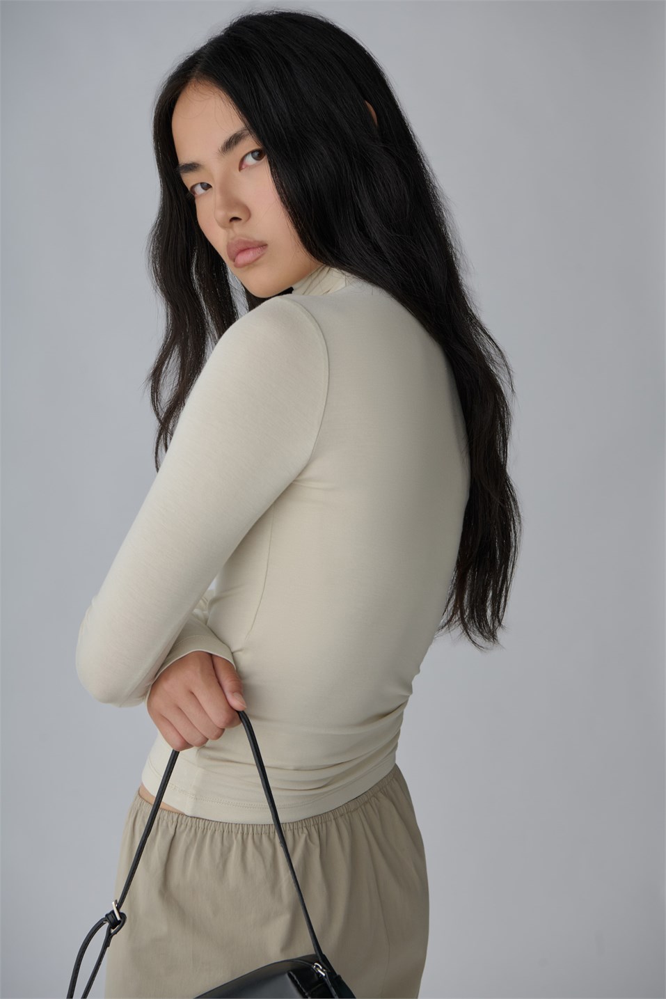 High-Neck Tencel Top