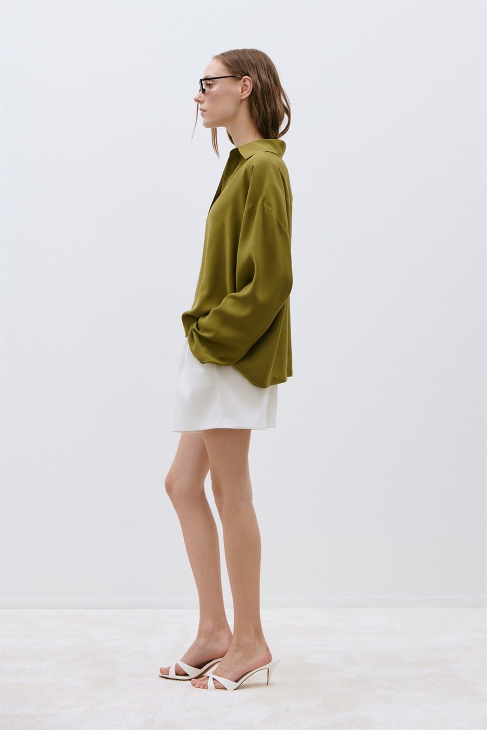 Alessa Polo Neck Tencel Blouse