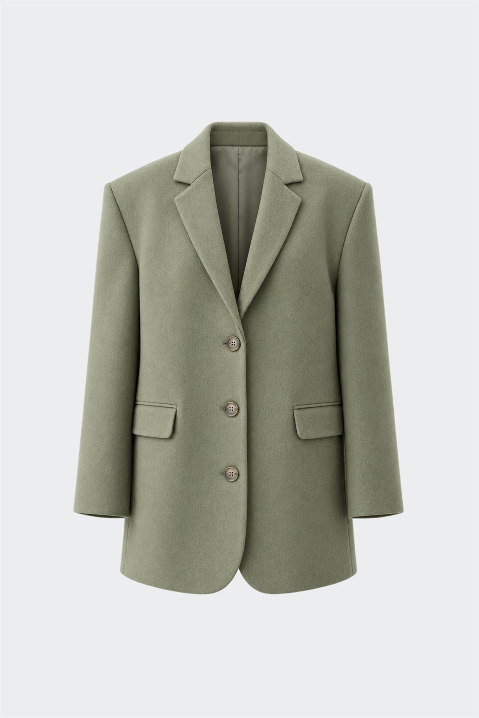 Yeşil Gina Kaşe Blazer Ceket