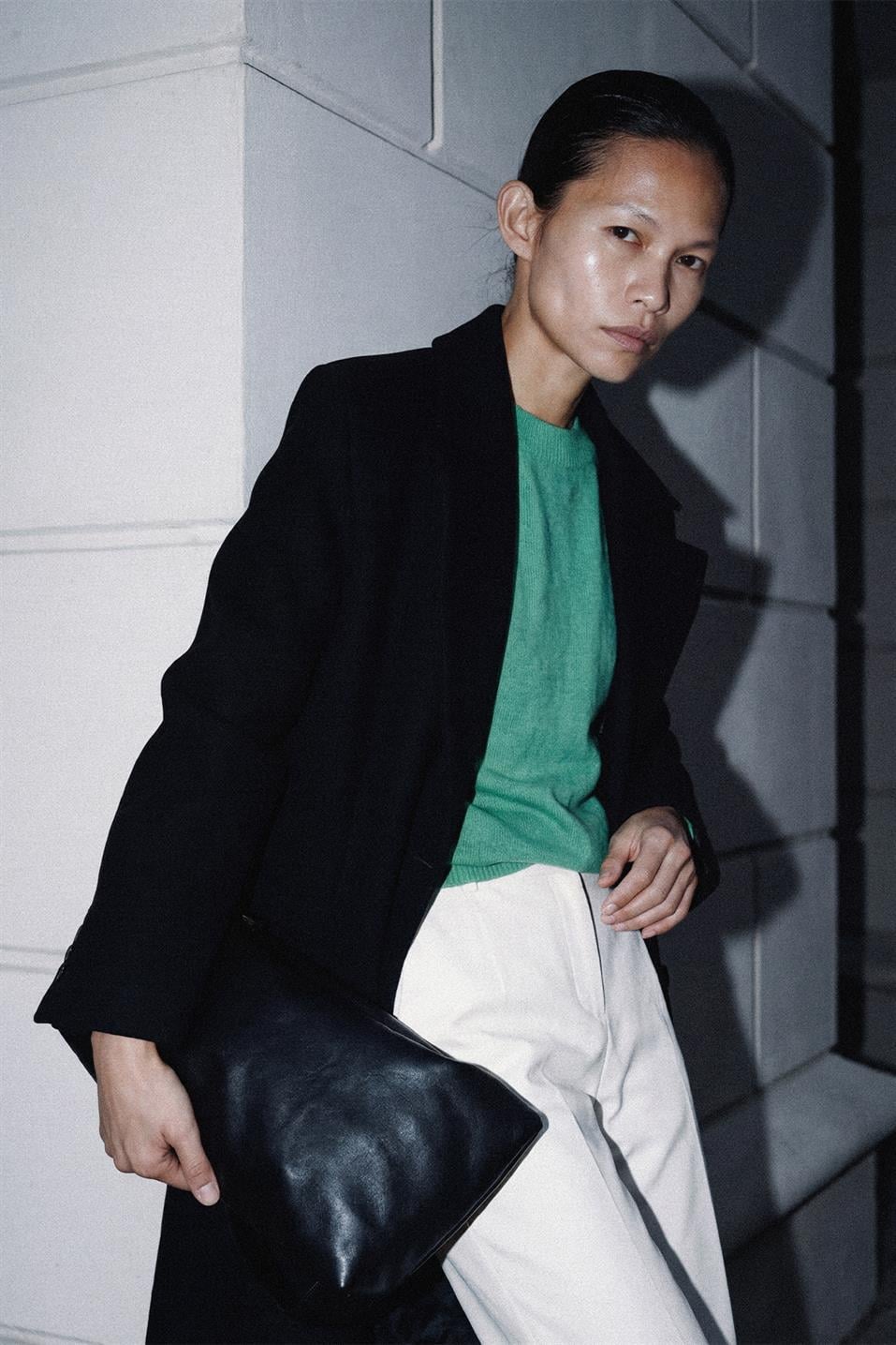 Yeşil Robe Kısa Kollu Kazak