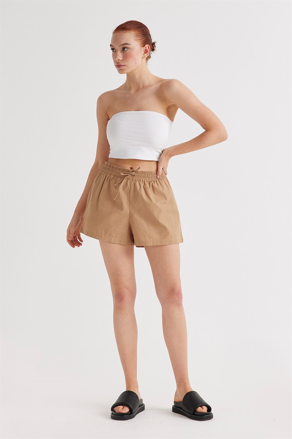 Brown Washed Shorts