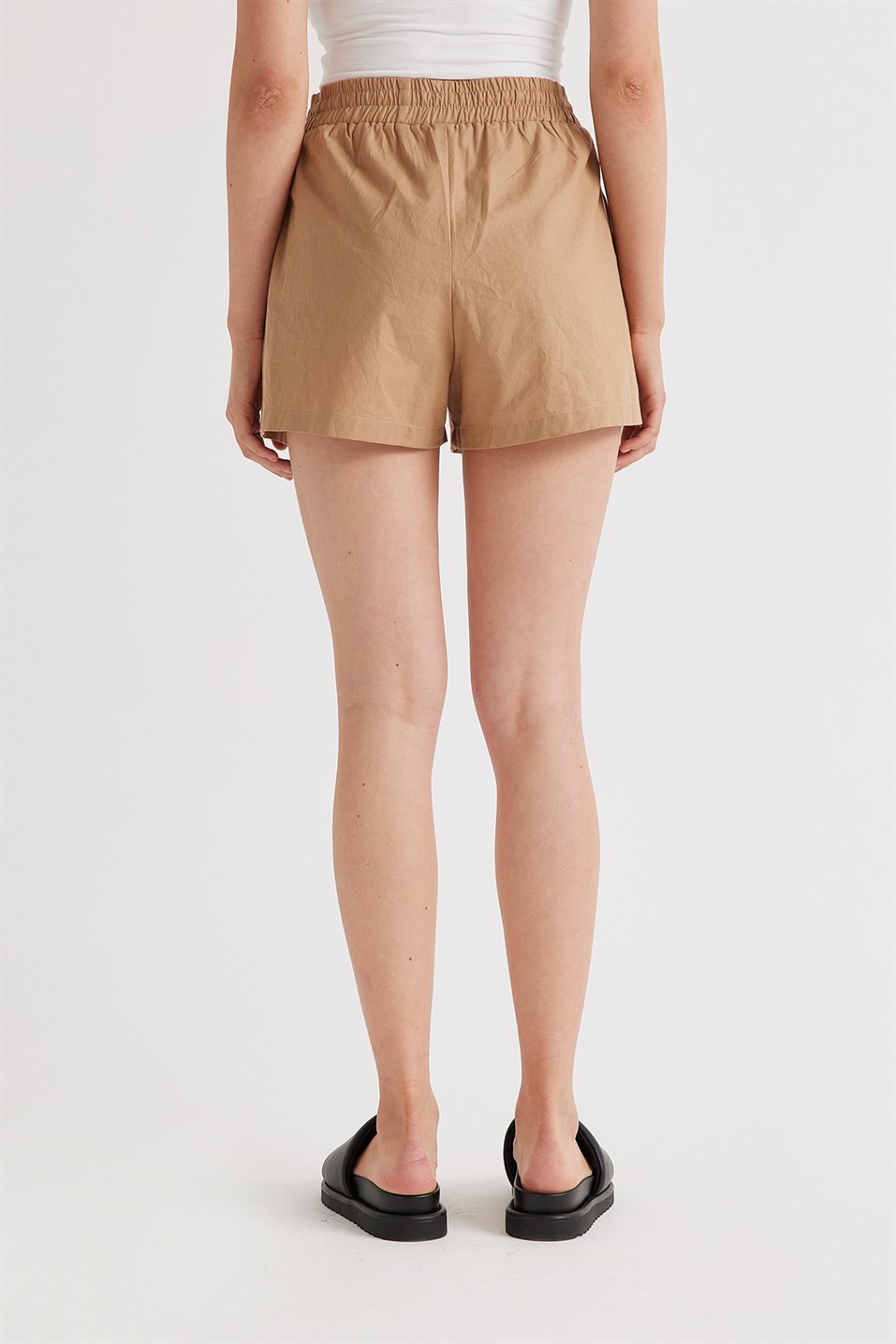 Brown Washed Shorts