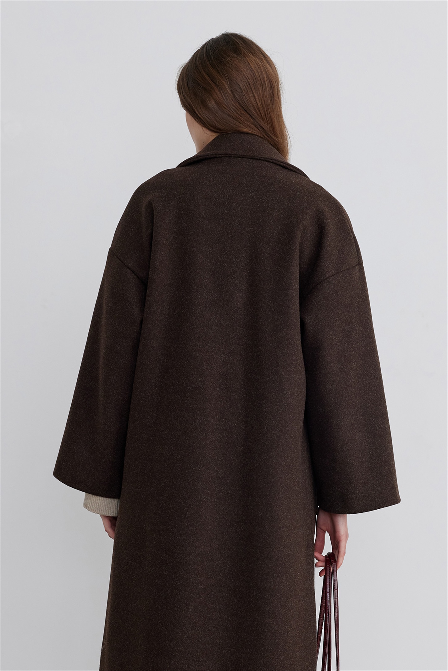 Long brown coat zara sales