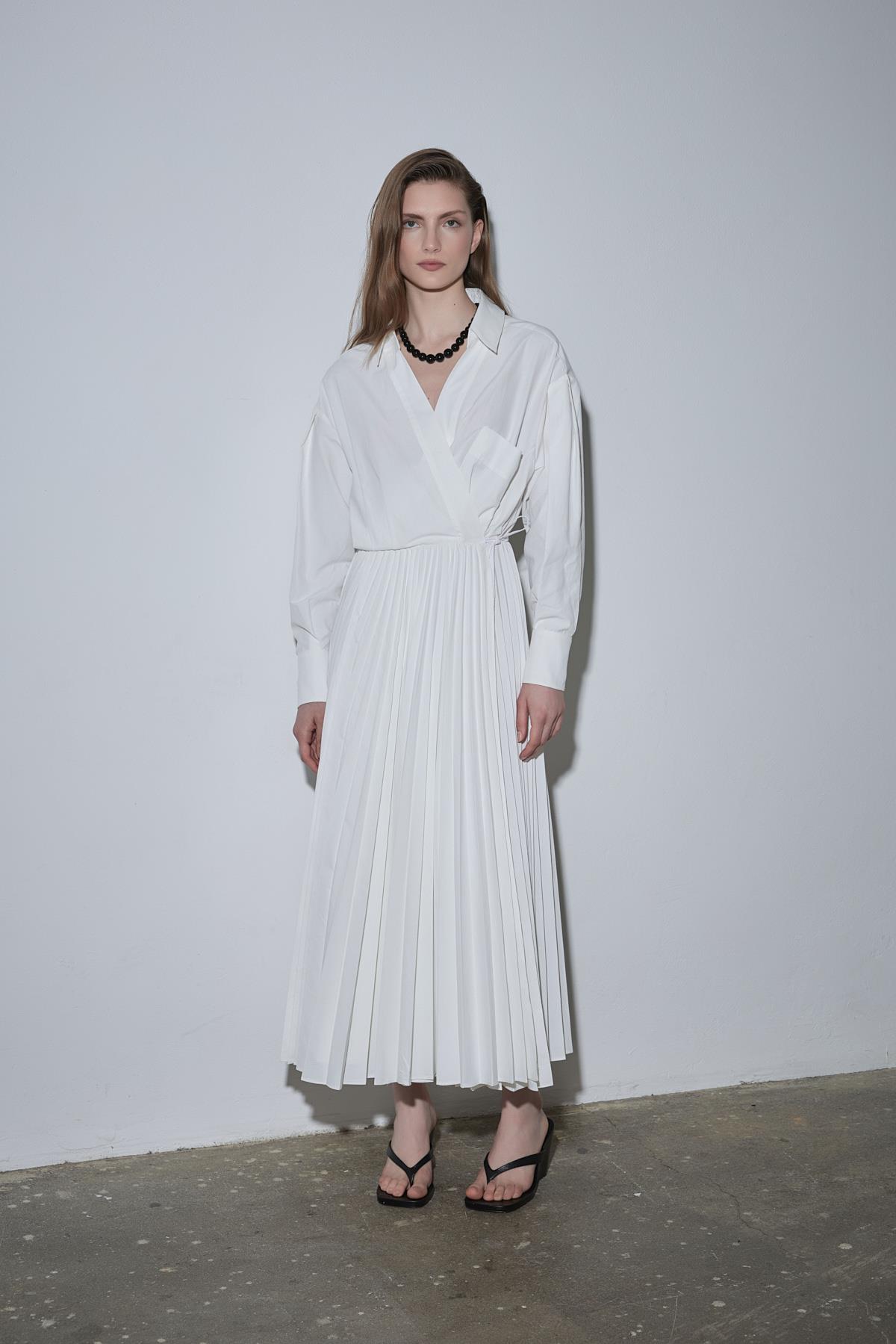 White Celia Wrap Dress| Suud Collection