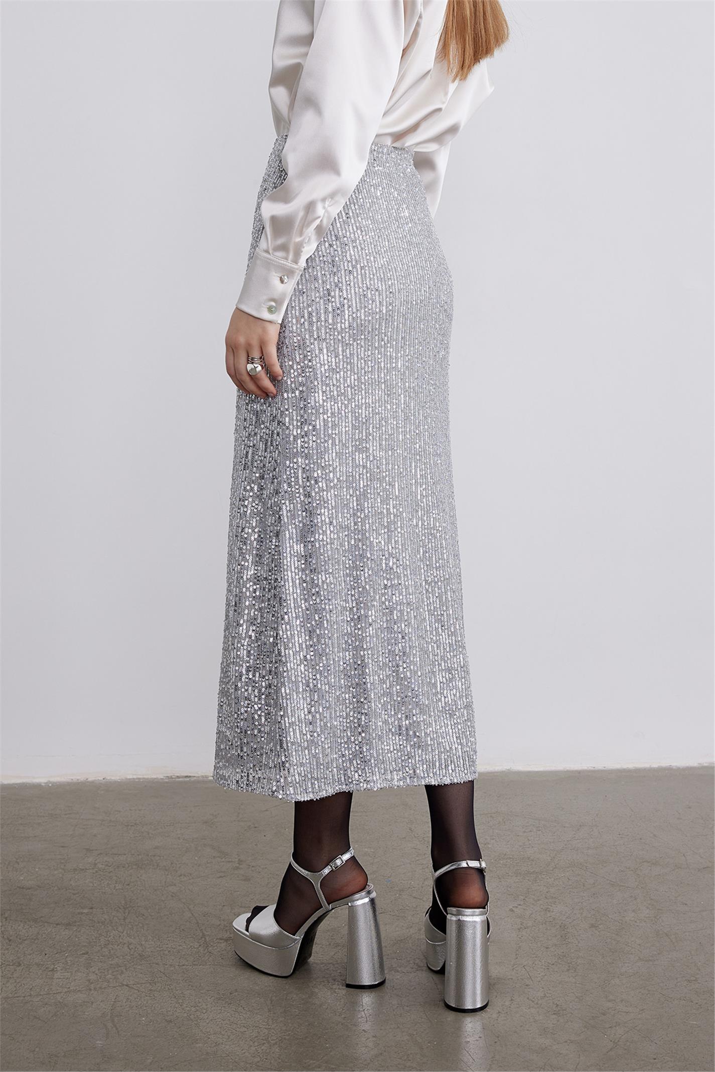 Smoked Sequined Skirt | Suud Collection