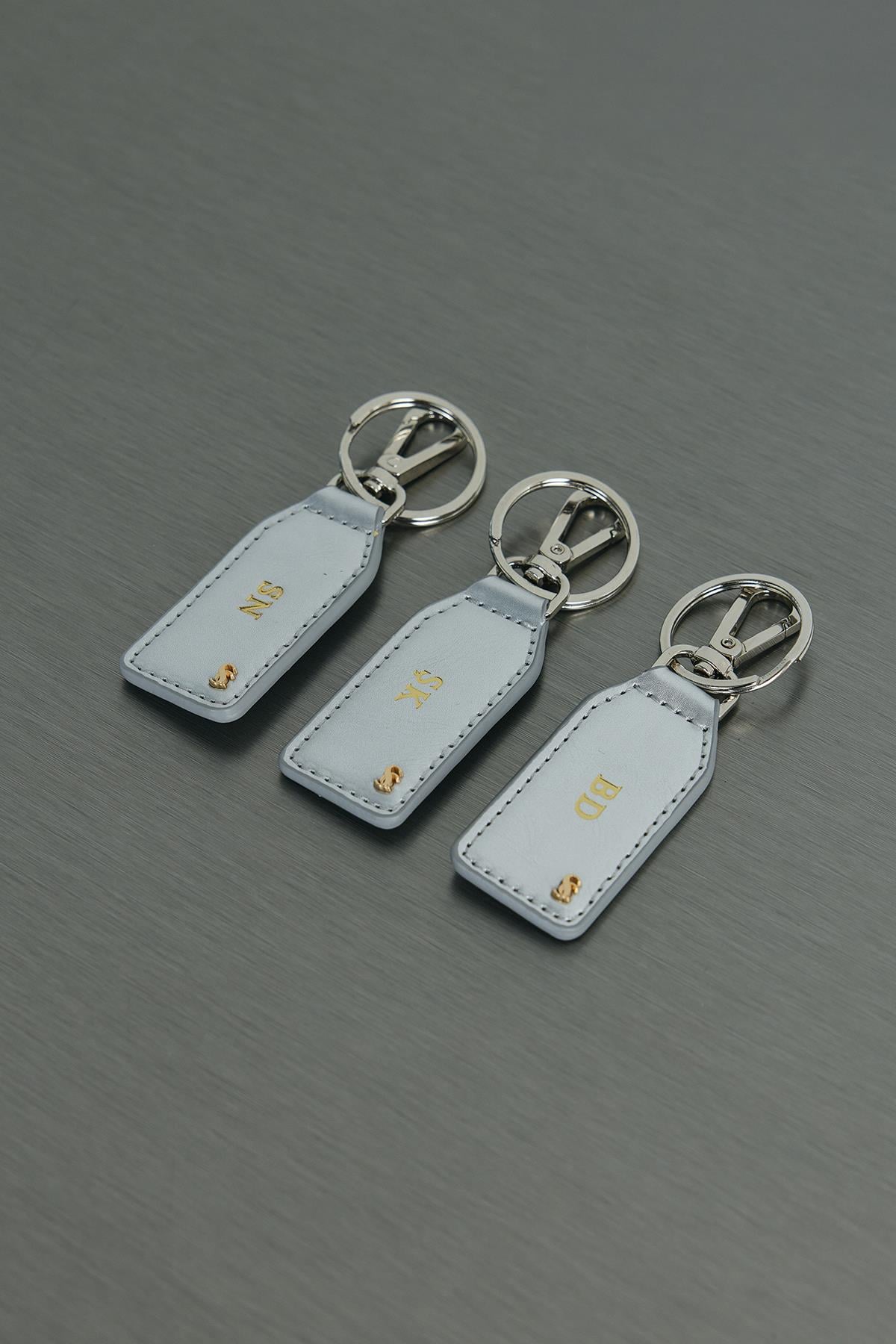 Pearl Personalized Leather Keychain | Suud Collection