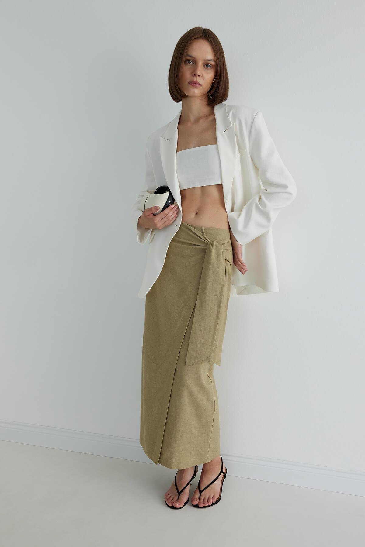 Cotton Linen Twill Wrap Skirt サラマリカ Cotton Linen Twill Wrap Skirt サラマリカ