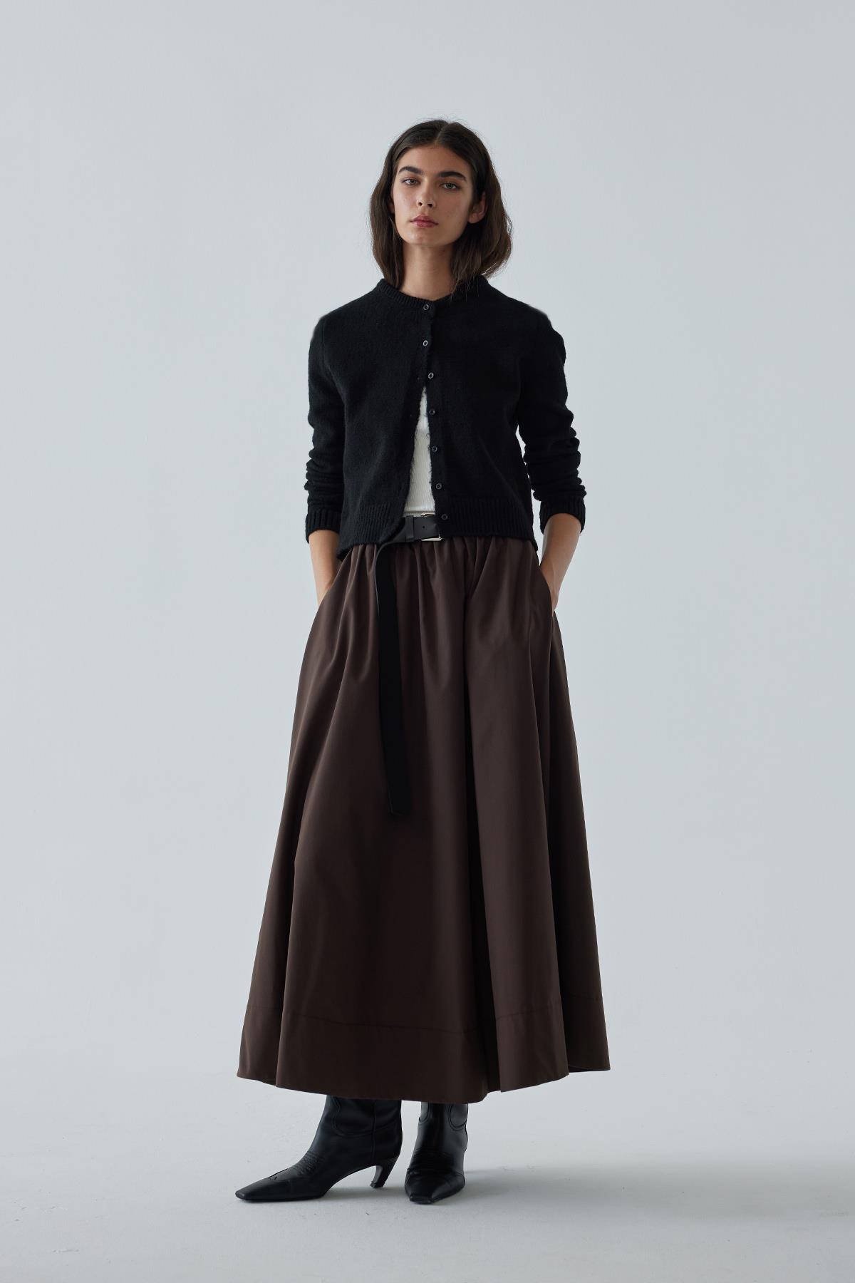 Kahverengi Day Poplin Kloş Etek · 8