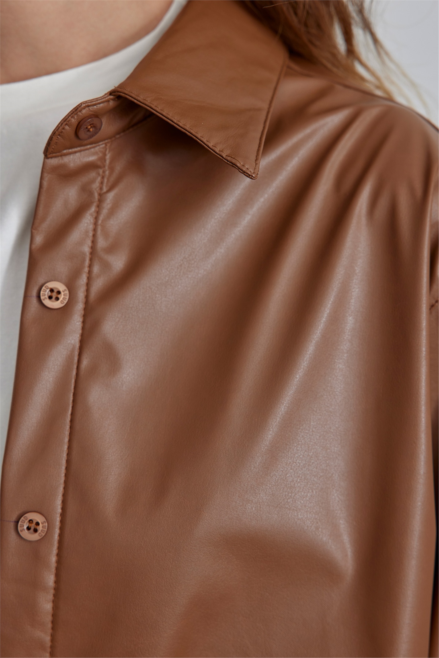 Kahverengi Deri Gömlek | Suud Collection