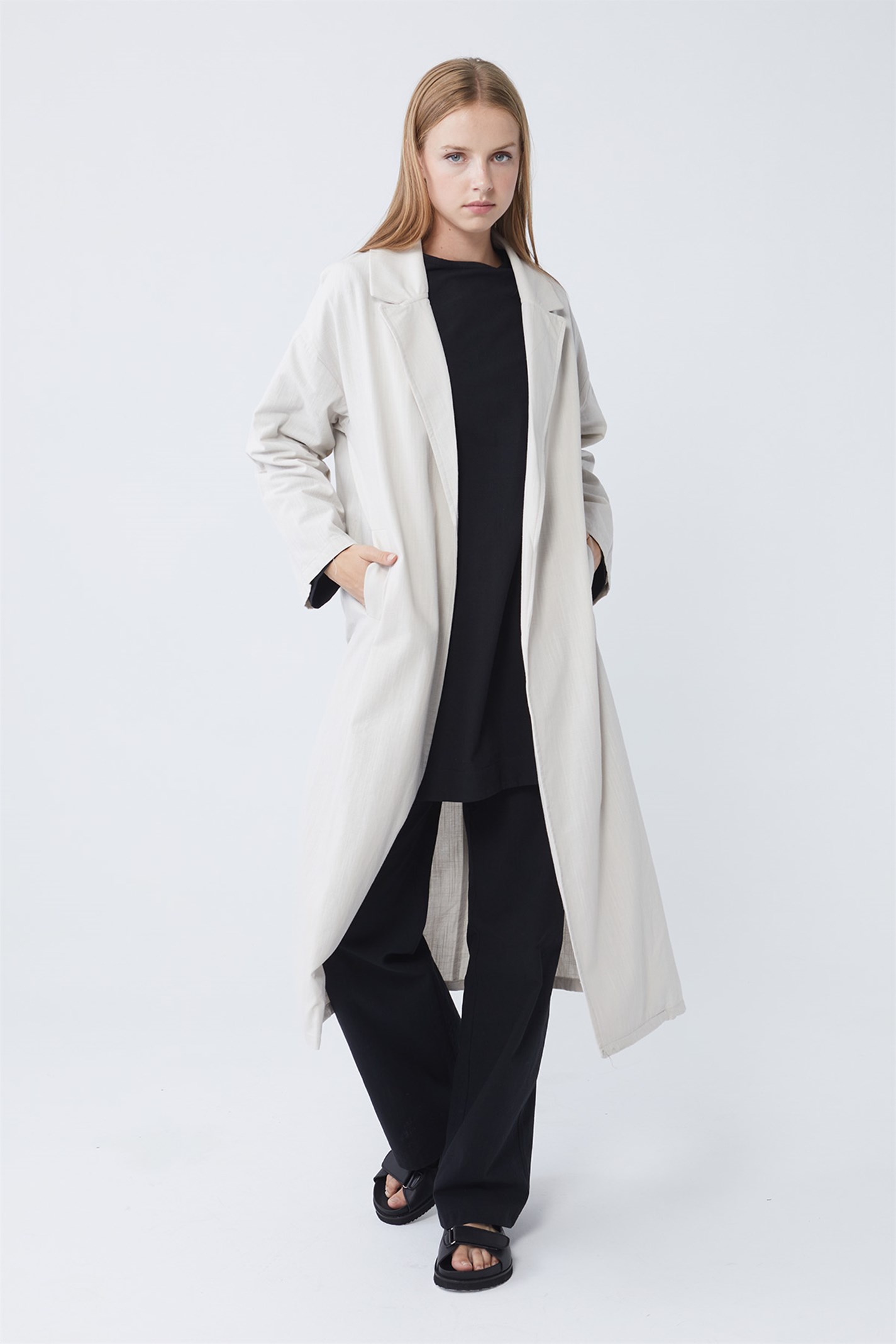 Stone Linen Trench Coat | Suud Collection