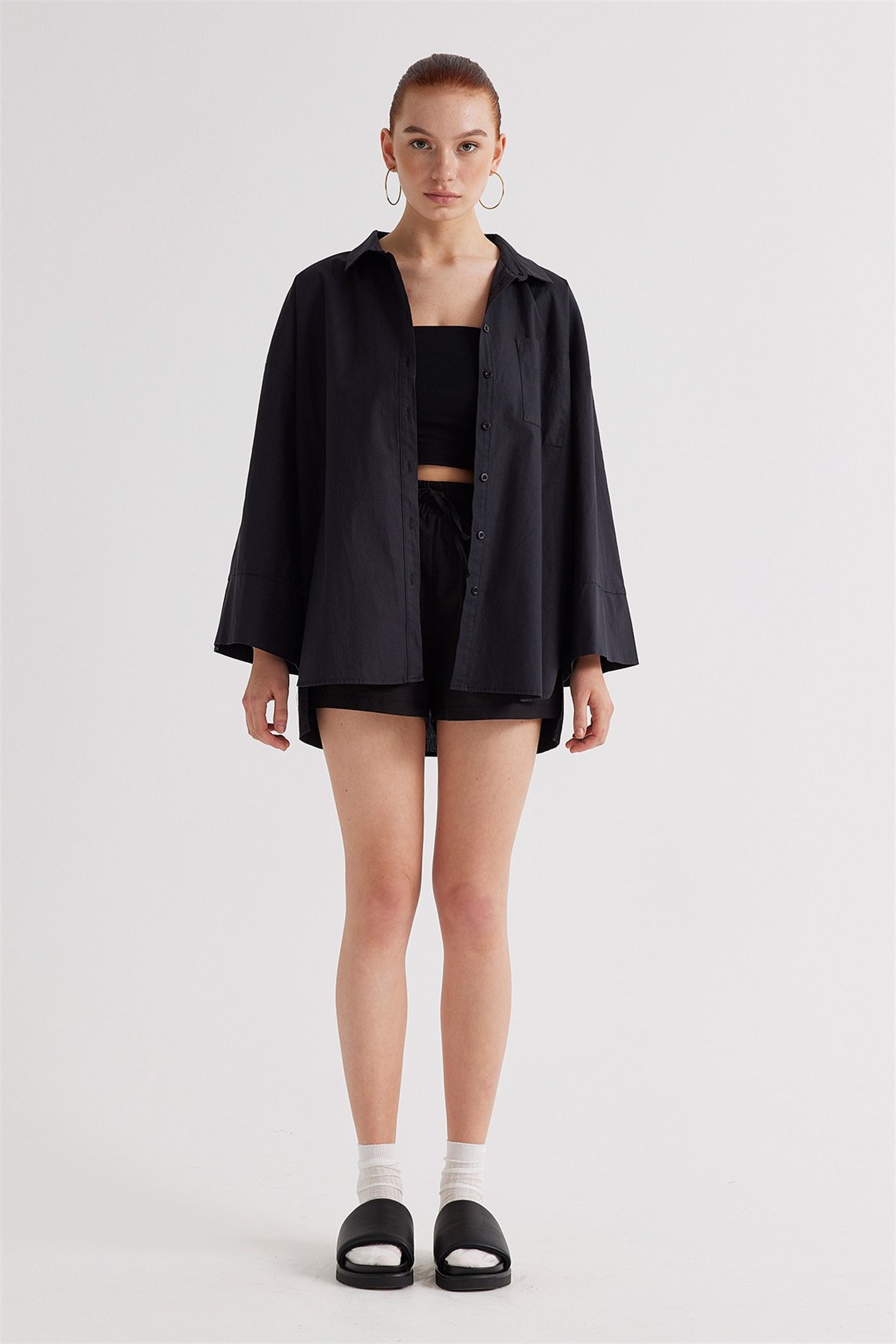 Siyah Kimono Gömlek | Suud Collection