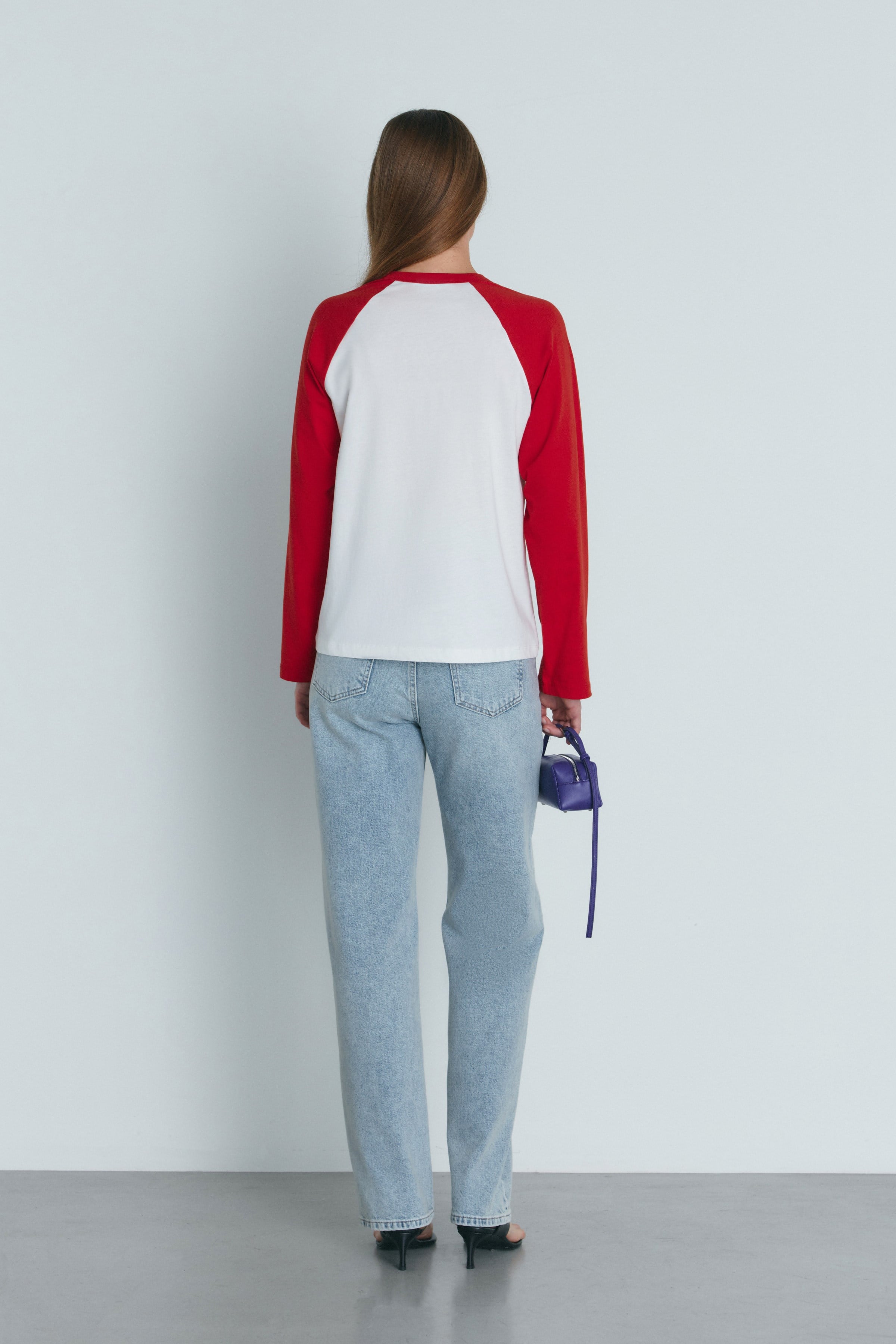 Kırmızı Reglan Çift Renk Tişört · 6