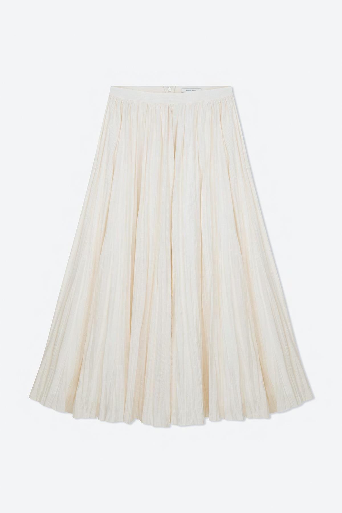 Cream Rose Pleated Skirt | Suud Collection
