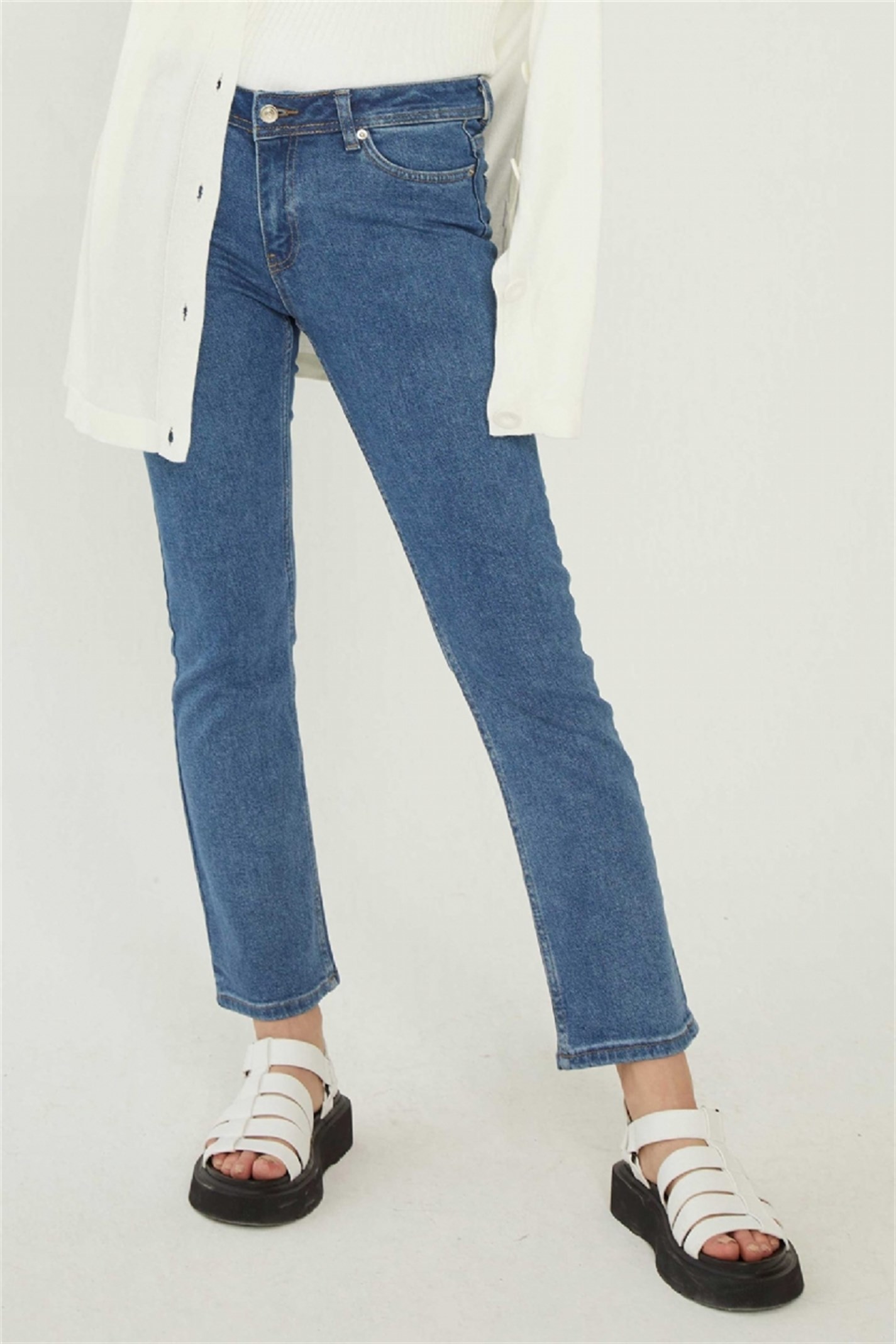 Navy Blue Flare Jeans Suud Collection