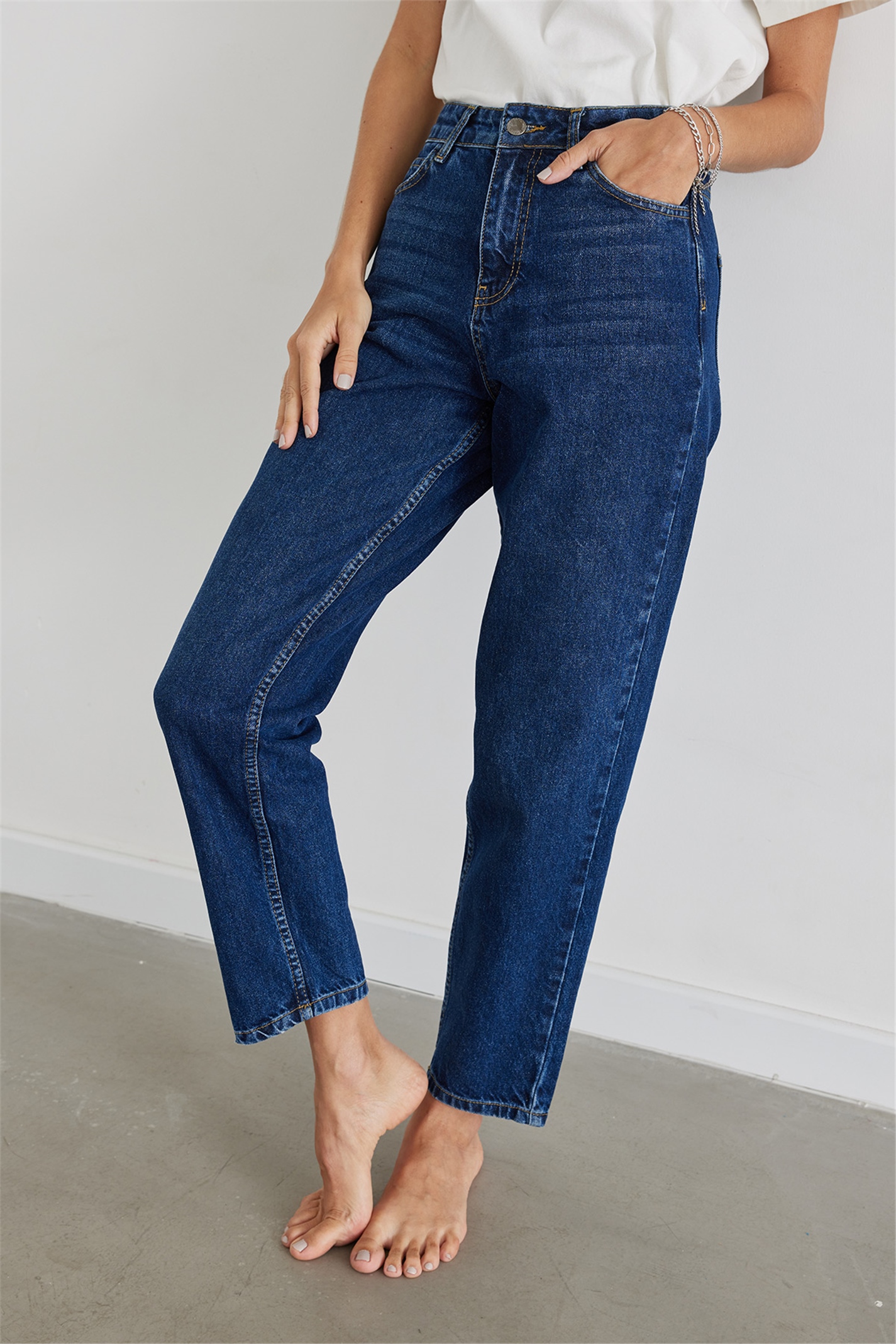 Navy Blue Mom Jeans | Suud Collection