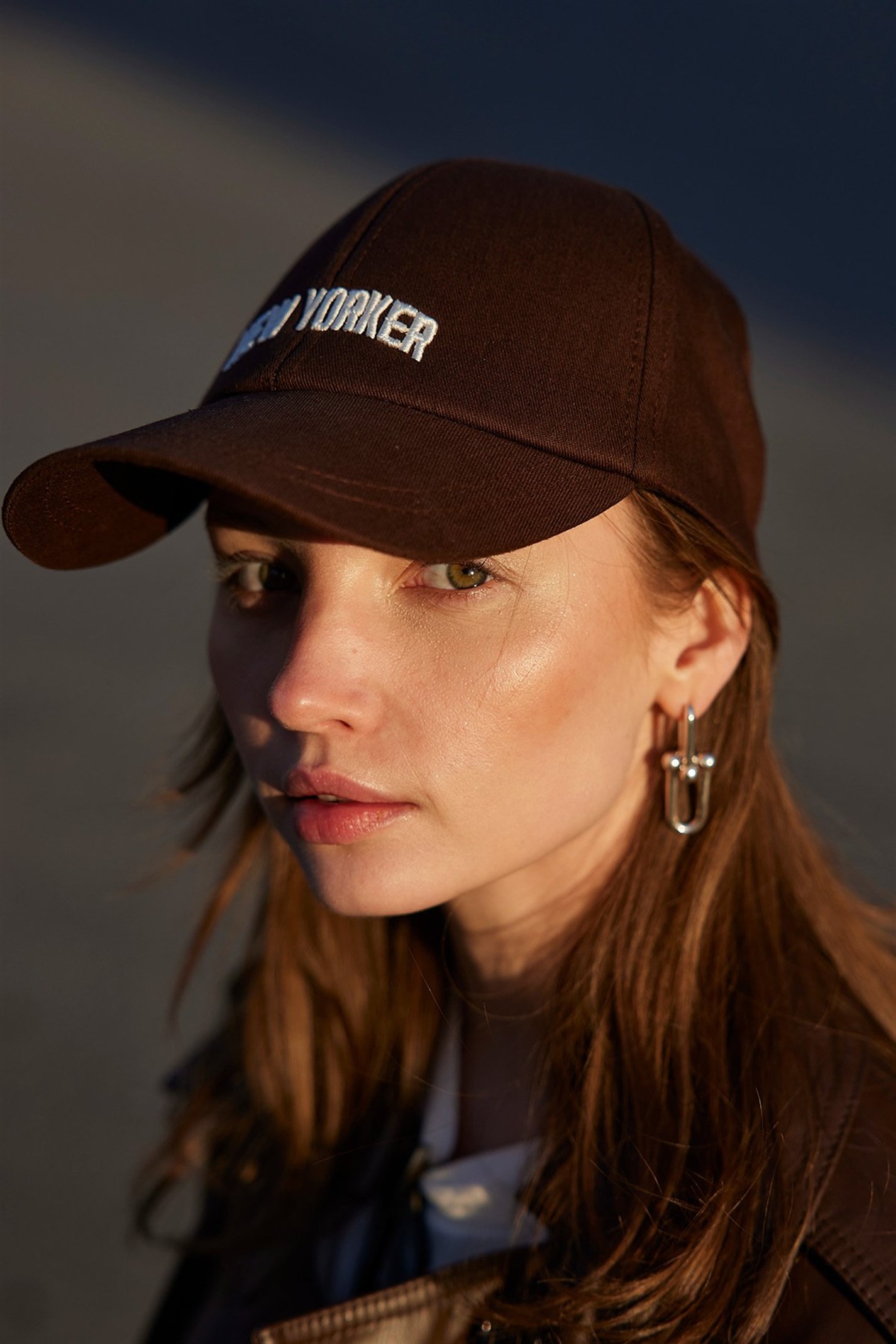 Dark Brown New Yorker Embroidered Cap | Suud Collection