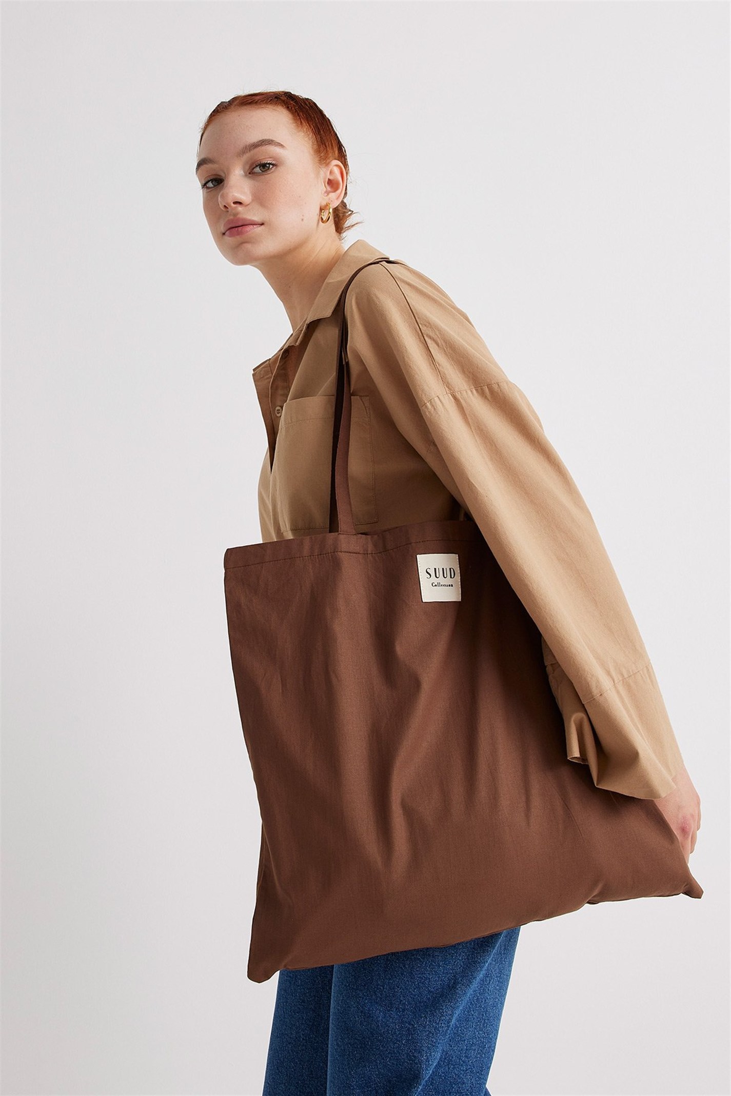Bitter Brown Natural Tote Bag | Suud Collection