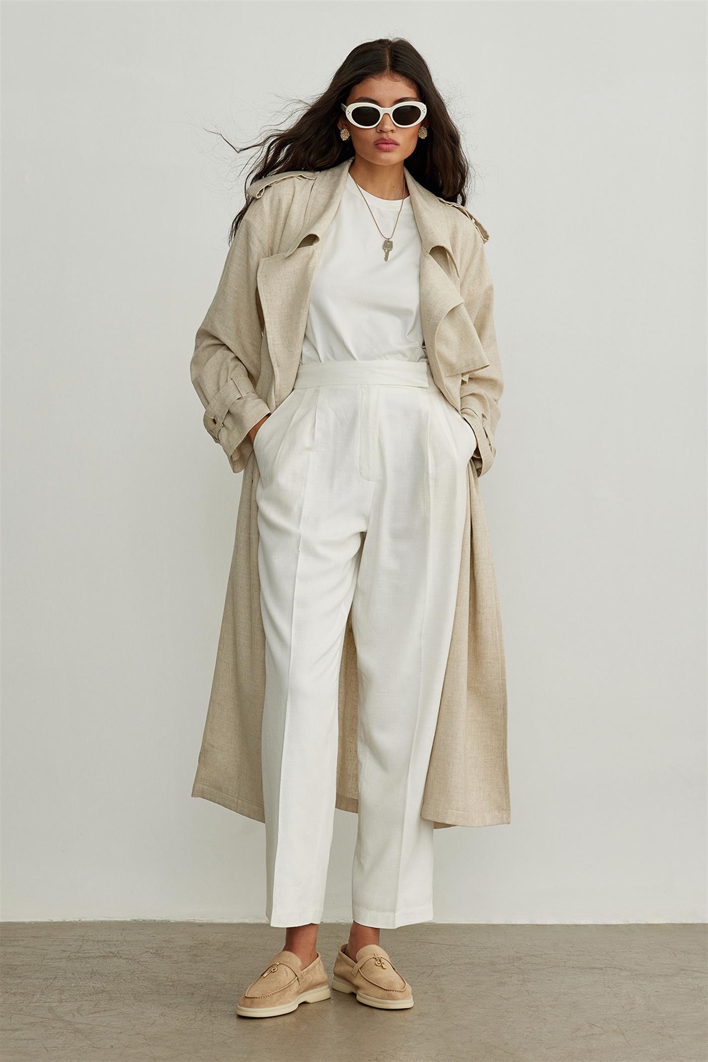 Linen trench discount coat zara