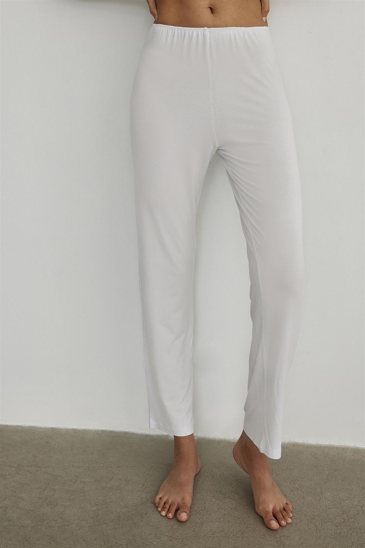 White Jersey Trousers