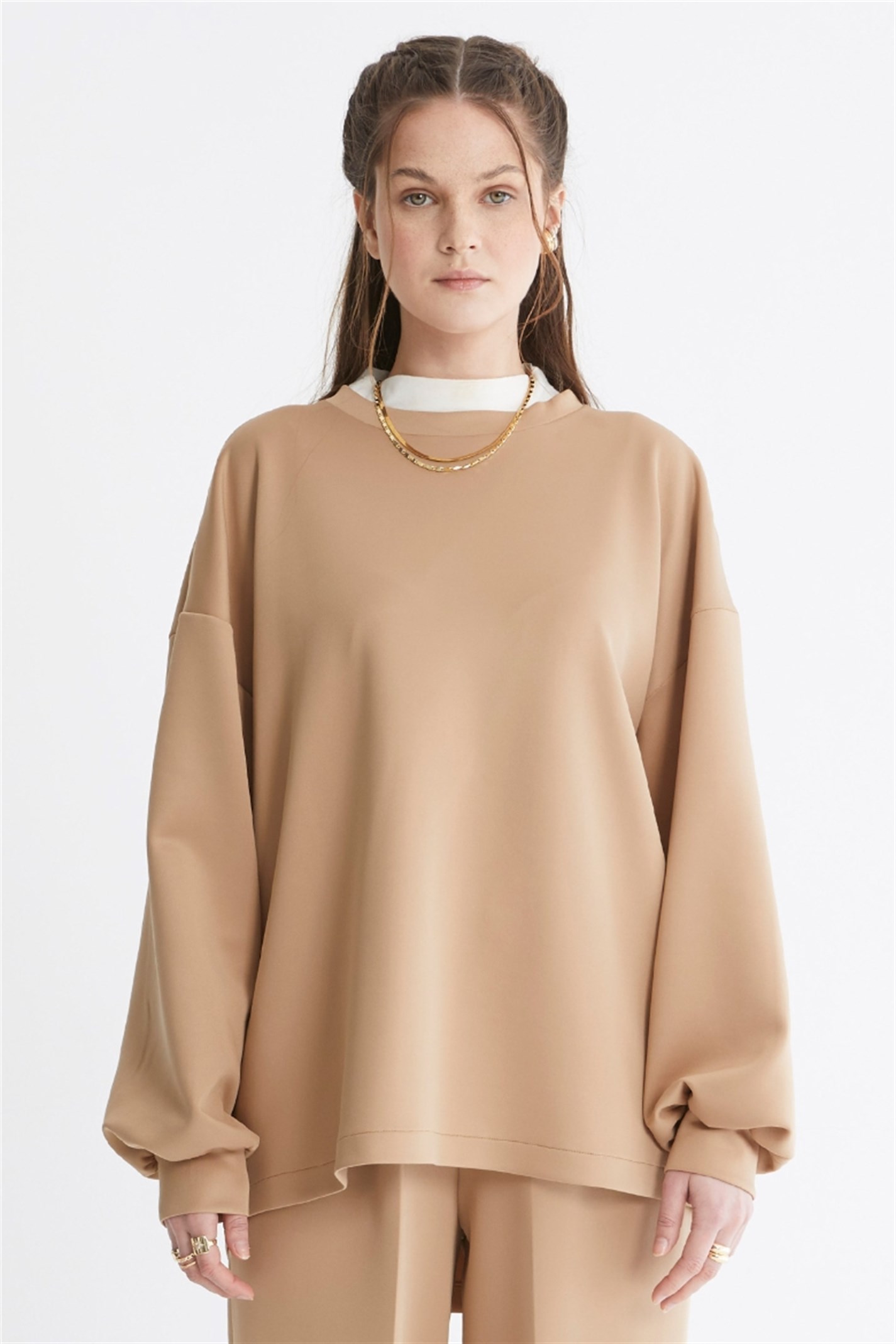 Kahverengi Scuba Sweatshirt | Suud Collection
