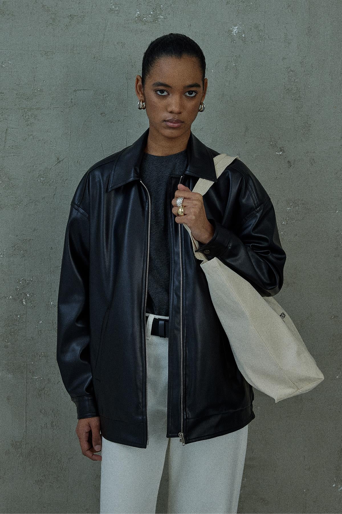 ジャケット・アウター vintage 90s D'URBAN leather half coat Black Retro 90's Faux Leather Jacket | Suud Collection