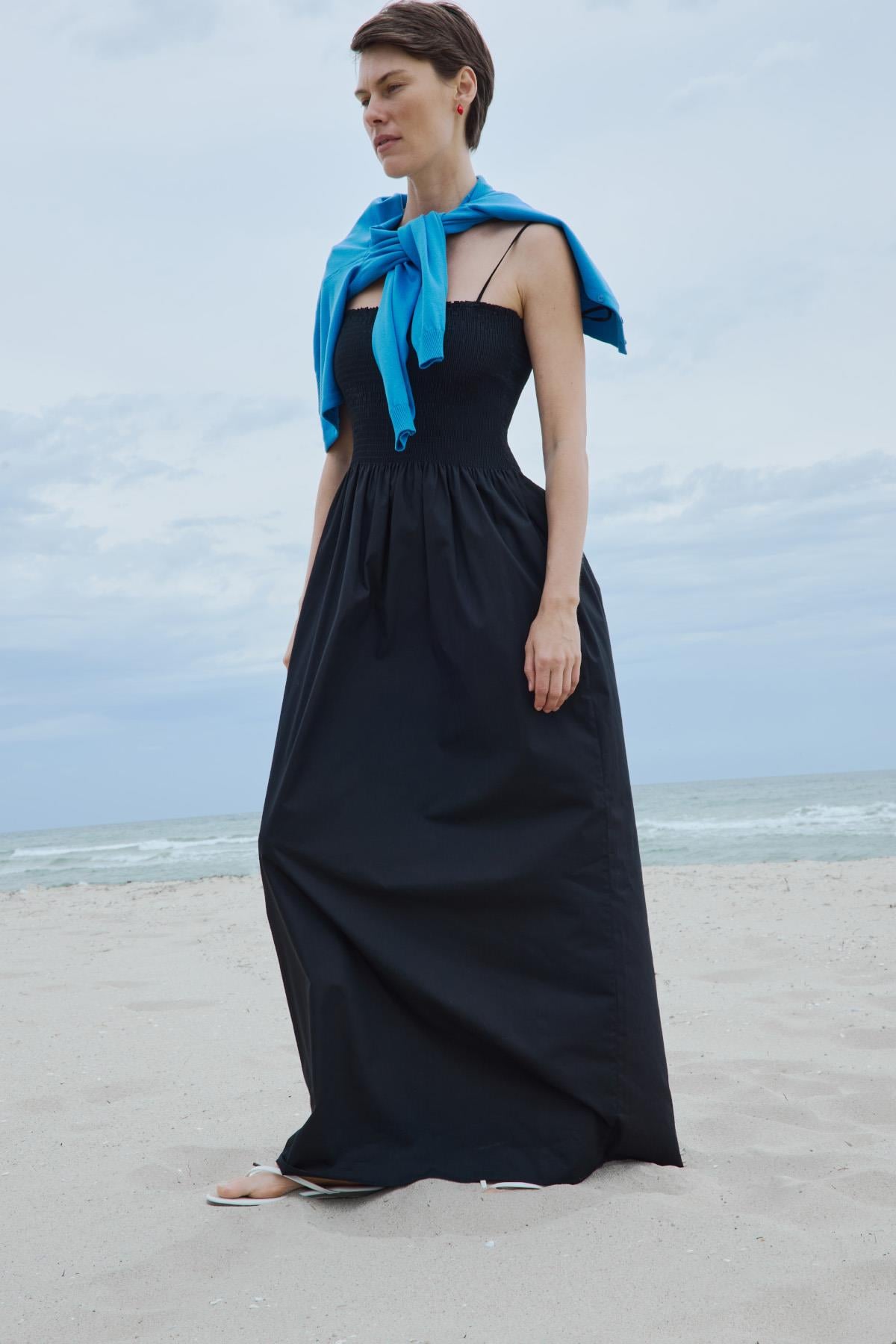 knee length dresses for ladies Alinta Floral Ruffle Cowl Neck Midi Dress main image 0