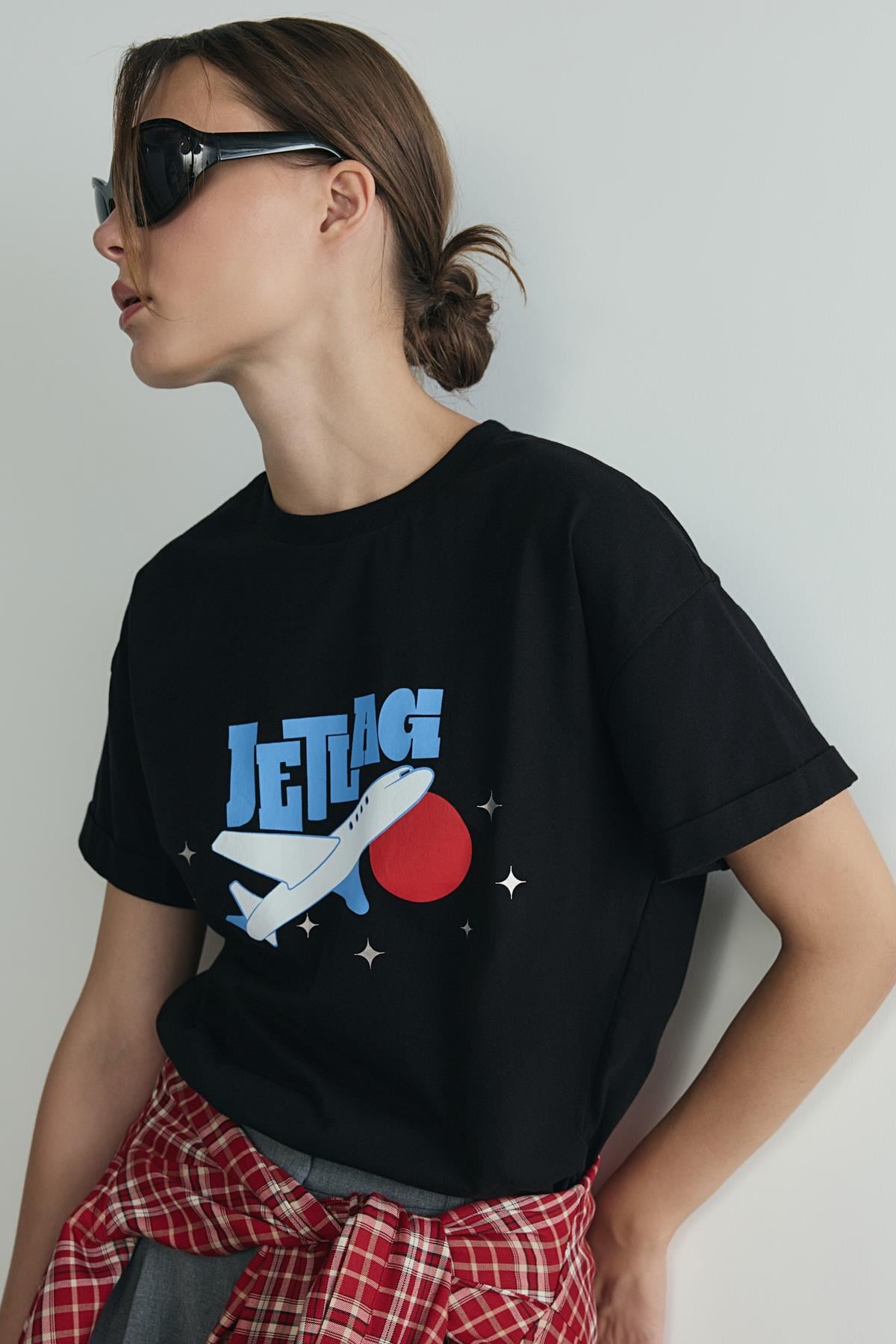 Black Jetlag Oversize T-Shirt | Suud Collection