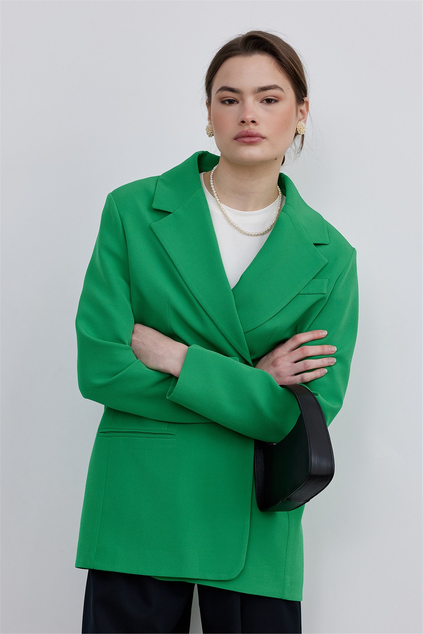Yeşil Oversize Dad Blazer Ceket | Suud Collection