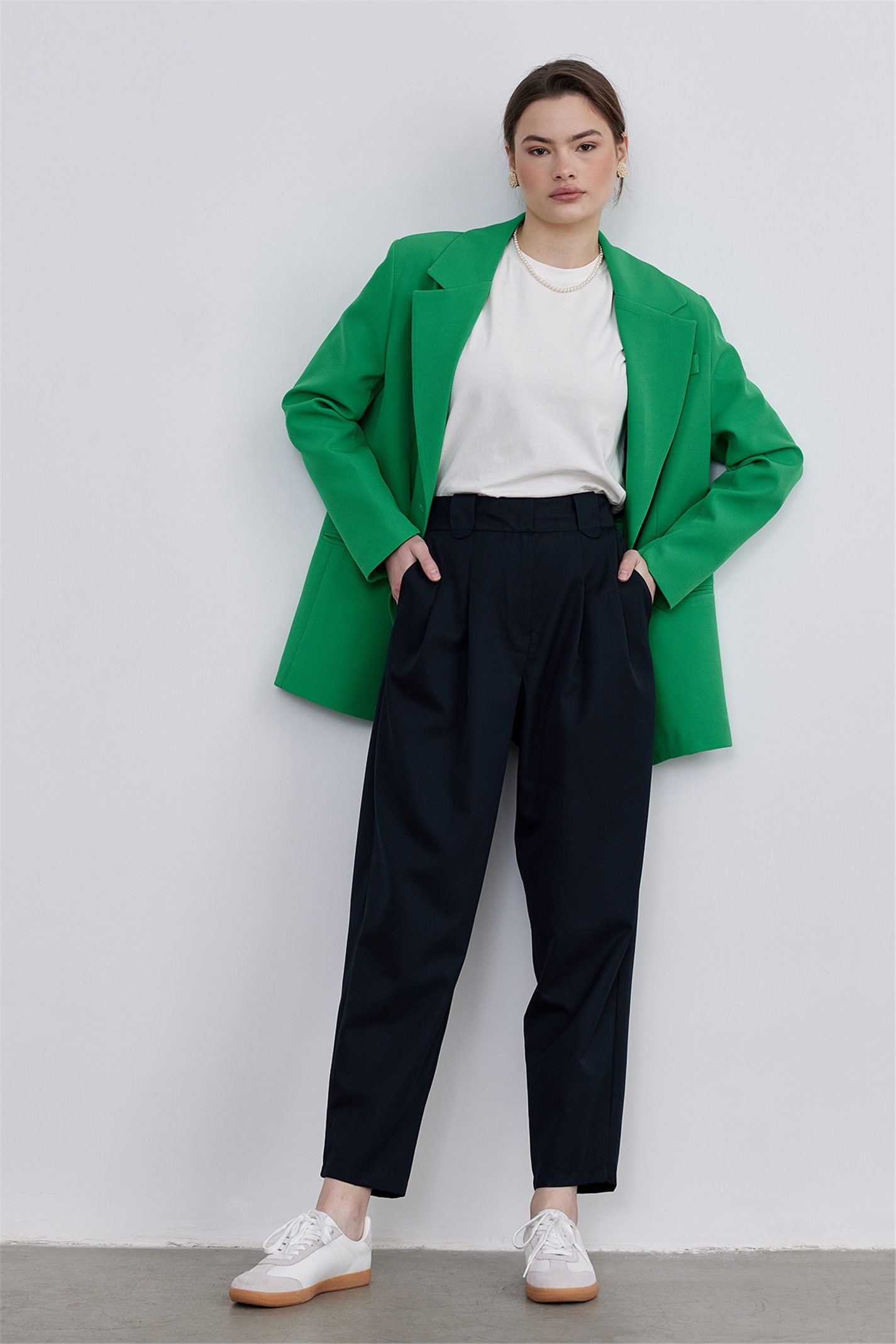 Yeşil Oversize Dad Blazer Ceket | Suud Collection