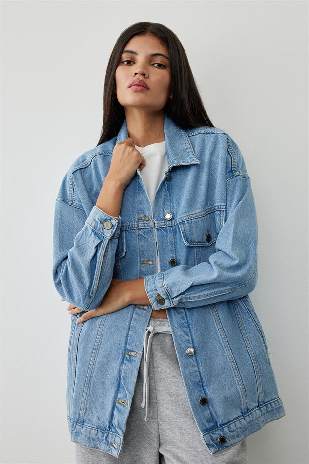 Denim and hotsell cotton sleeve jacket