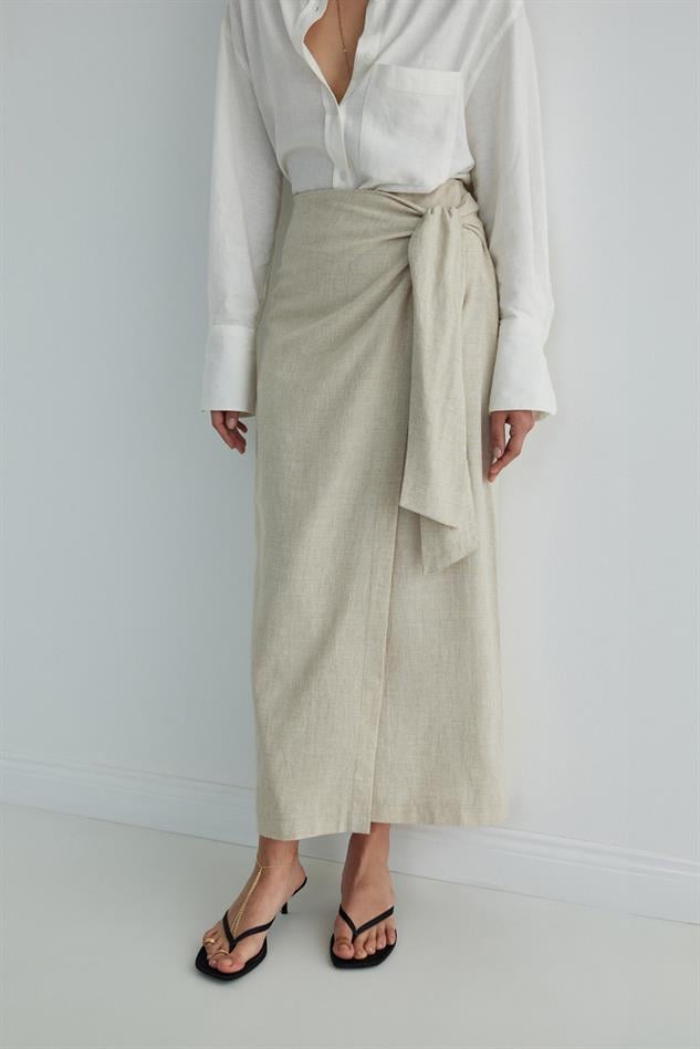【BAON】Jundro Summer Nylon Wrap Skirt naturel-noli-keten-anvelop-