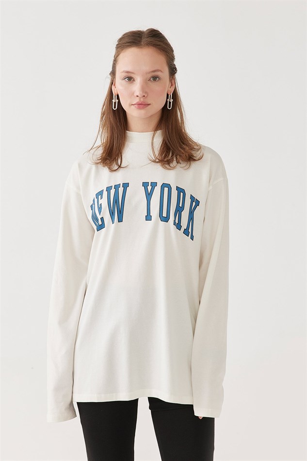 New Yorker Pamuklu Sweatshirt