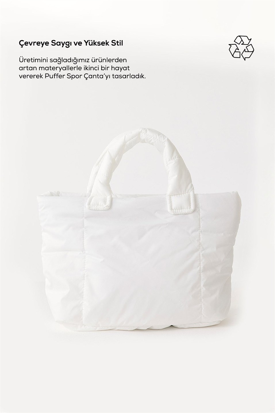 White Puffer Sports Bag