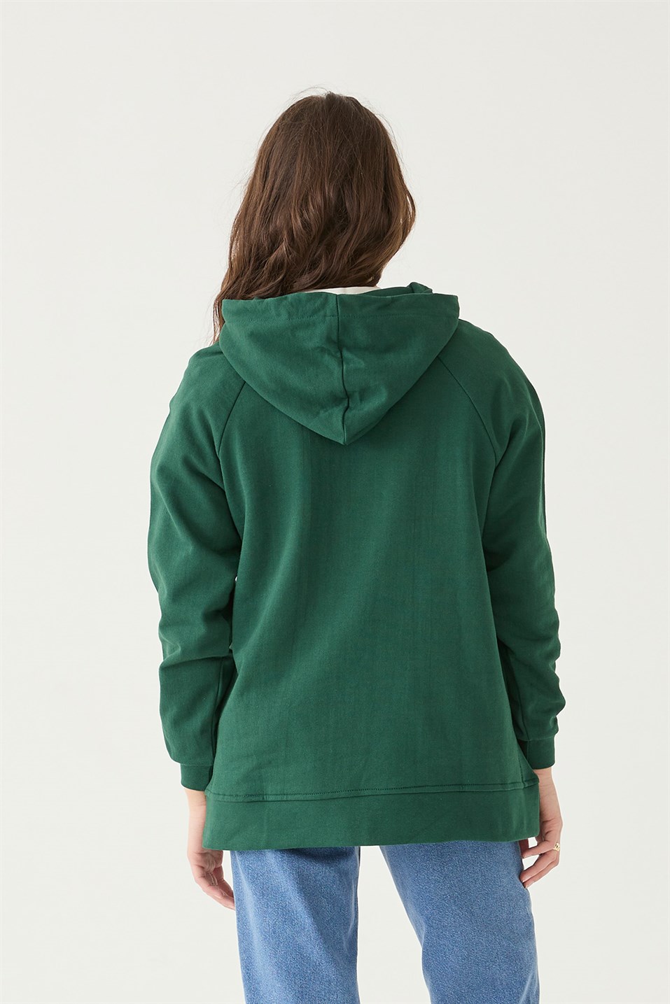 Emerald Green Hooded Oversized Cotton Sweatshirt Suud Collection