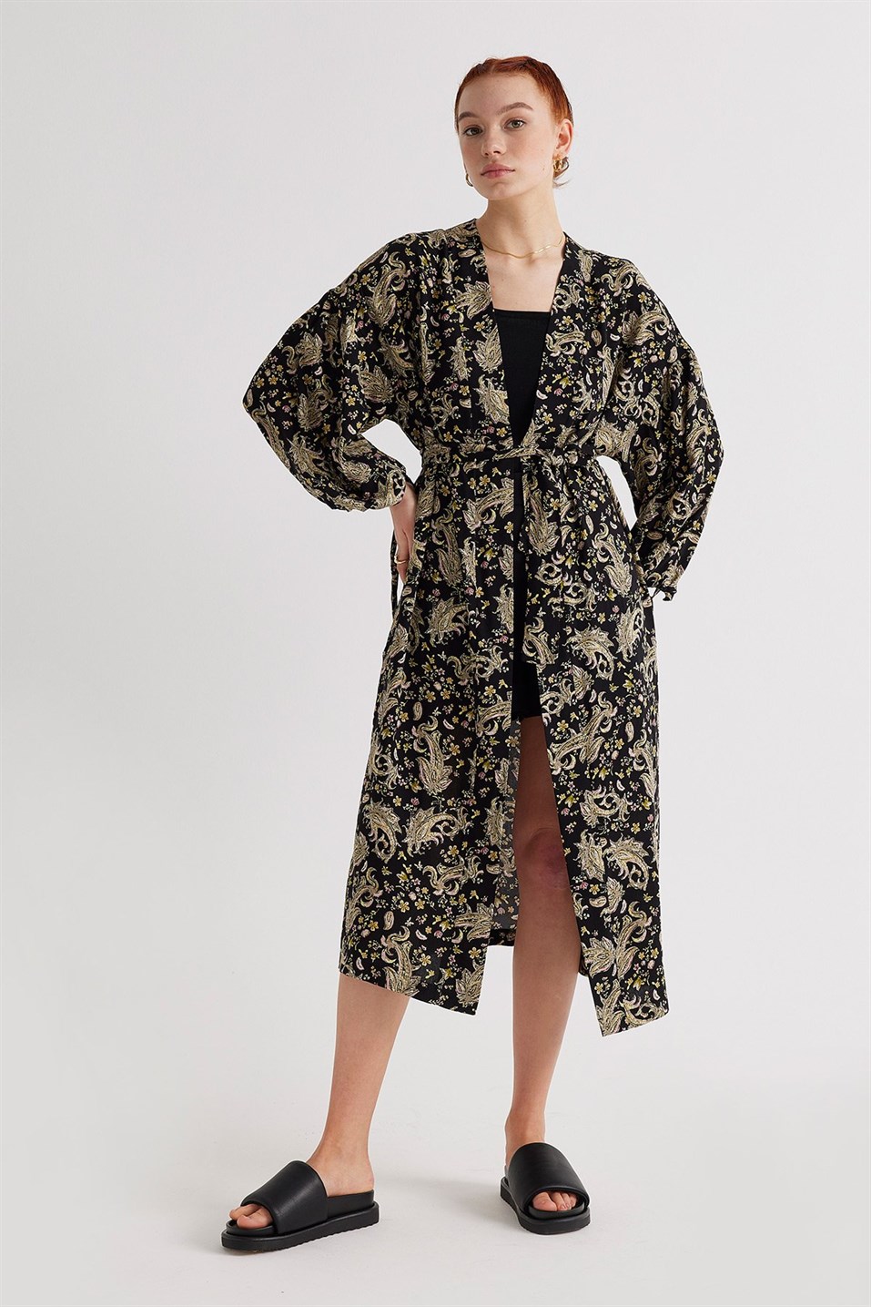 Şal Desen Kimono Ceket