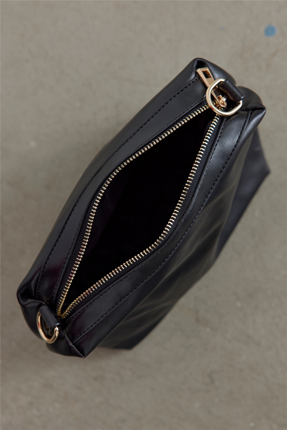 Black Leather Tote Bag Set