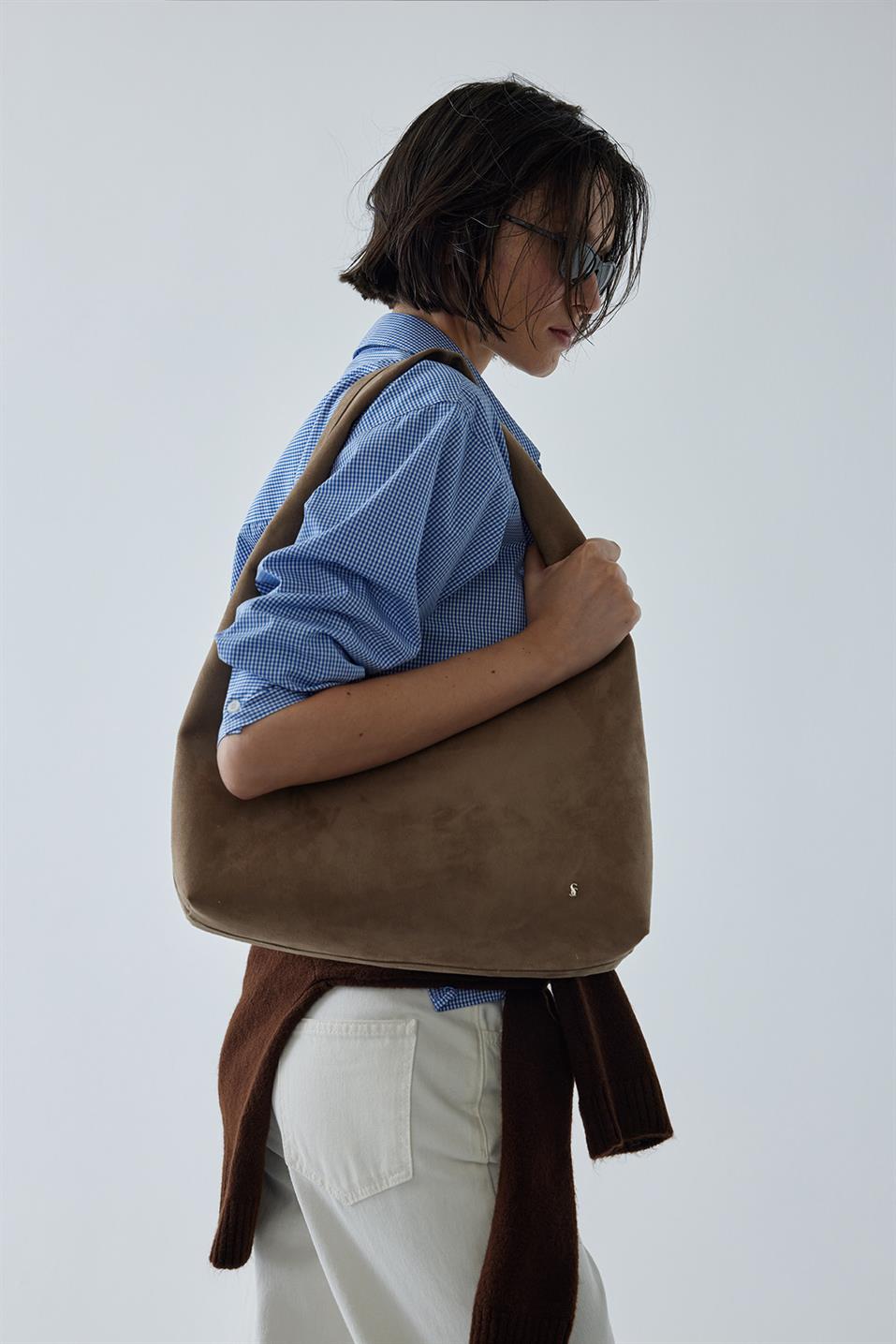 Suede leather bag deals