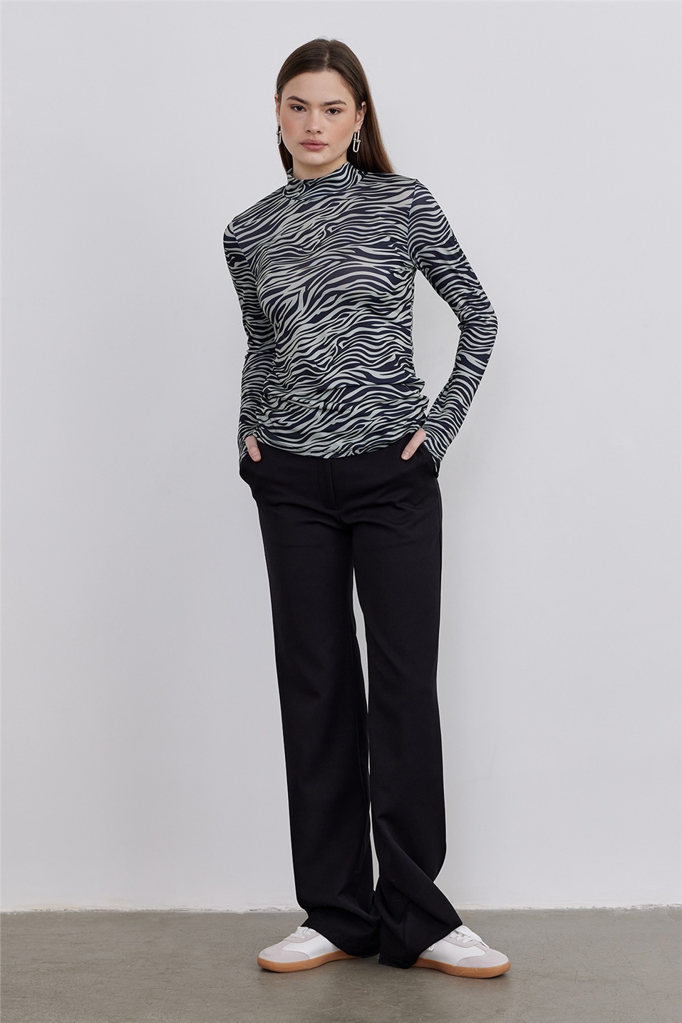 Yeşil Zebra Desenli Body