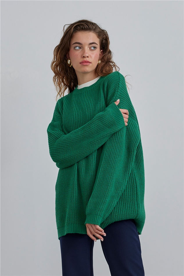 Mint Oversize Knitwear Sweatshirt