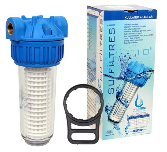 Aquafer 10 inç Yıkanabilir Su Arıtma Filtresi (1 inç girişli)