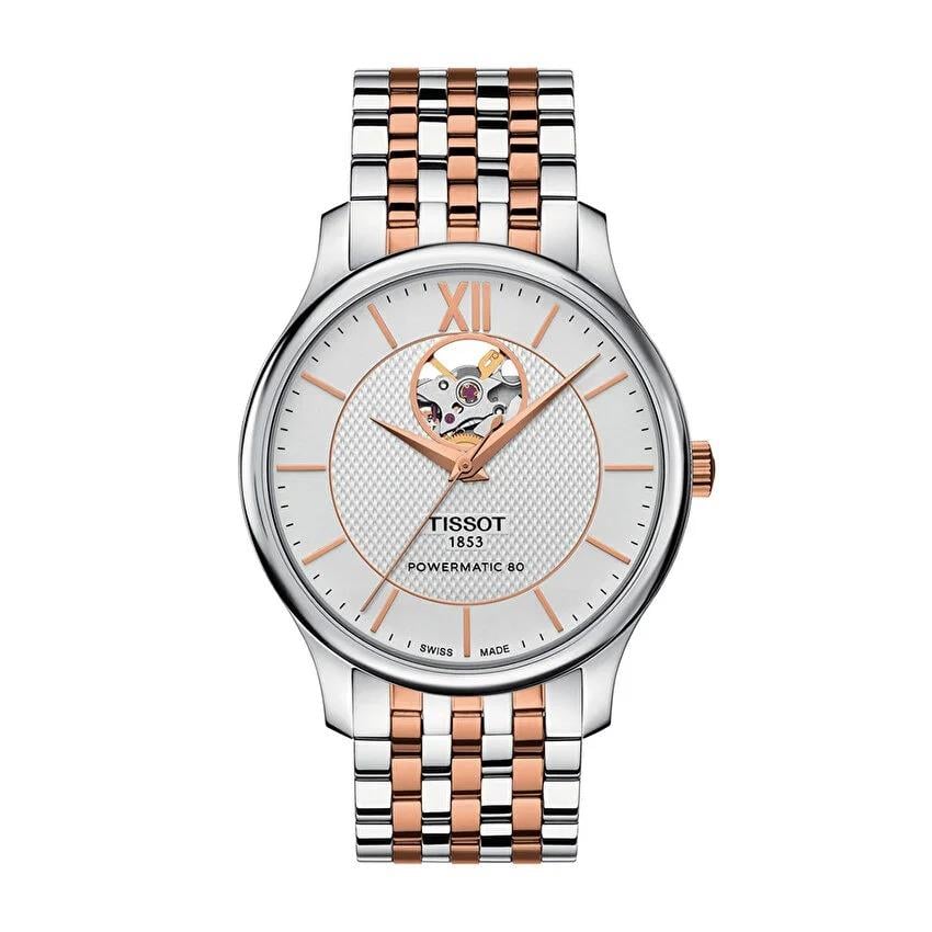 Tissot Tradition Powermatic 80 Open Heart T0639072203801 Erkek Kol Saati T063.907.22.038.01