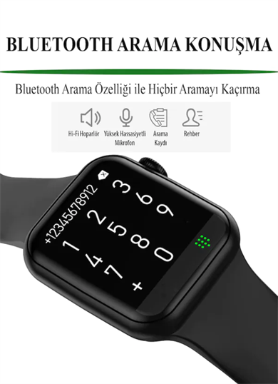 Smart Watch i7 Pro Black Akıllı Kol Saati
