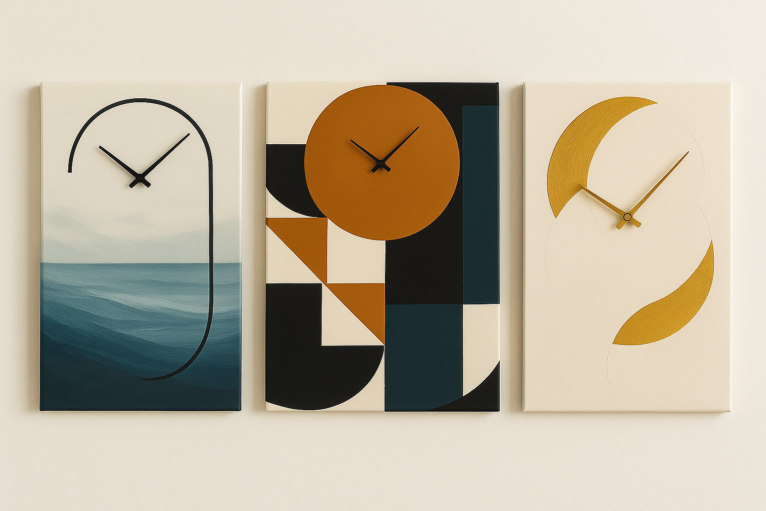 Kanvas, yağlıboya ve dokulu saatli tablolar ile modern ev dekorasyonu