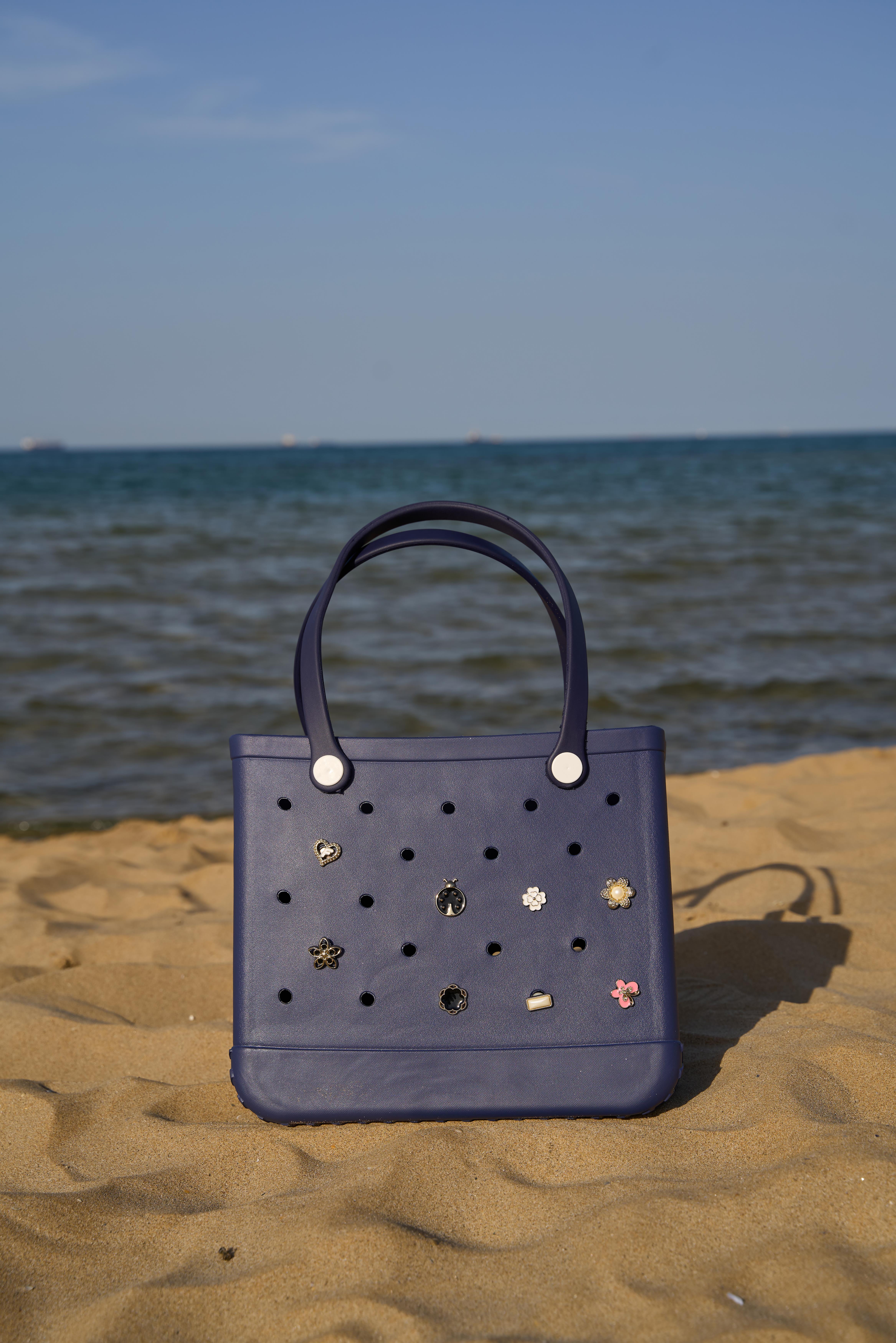 Jelly Charmlı Plaj Çantası Lacivert