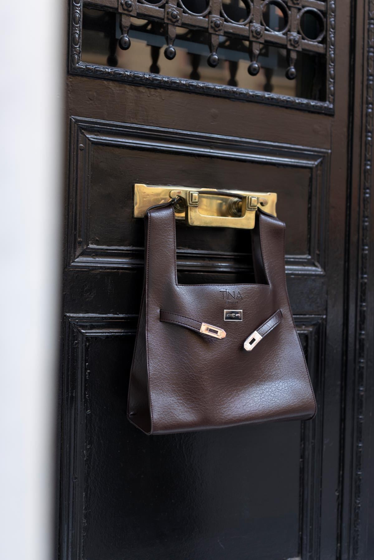 Shopper Bag Kemer Aksesuarlı Omuz Çantası Acı Kahve