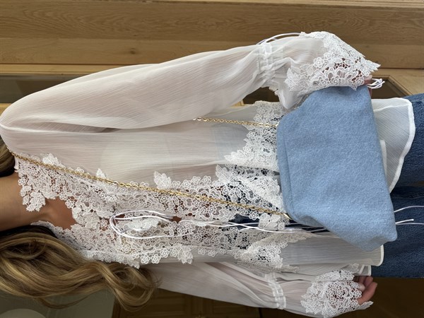 Burslu Clutch Mini Çanta Denim Mavi