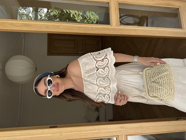 Hasır Clutch Çanta Bej
